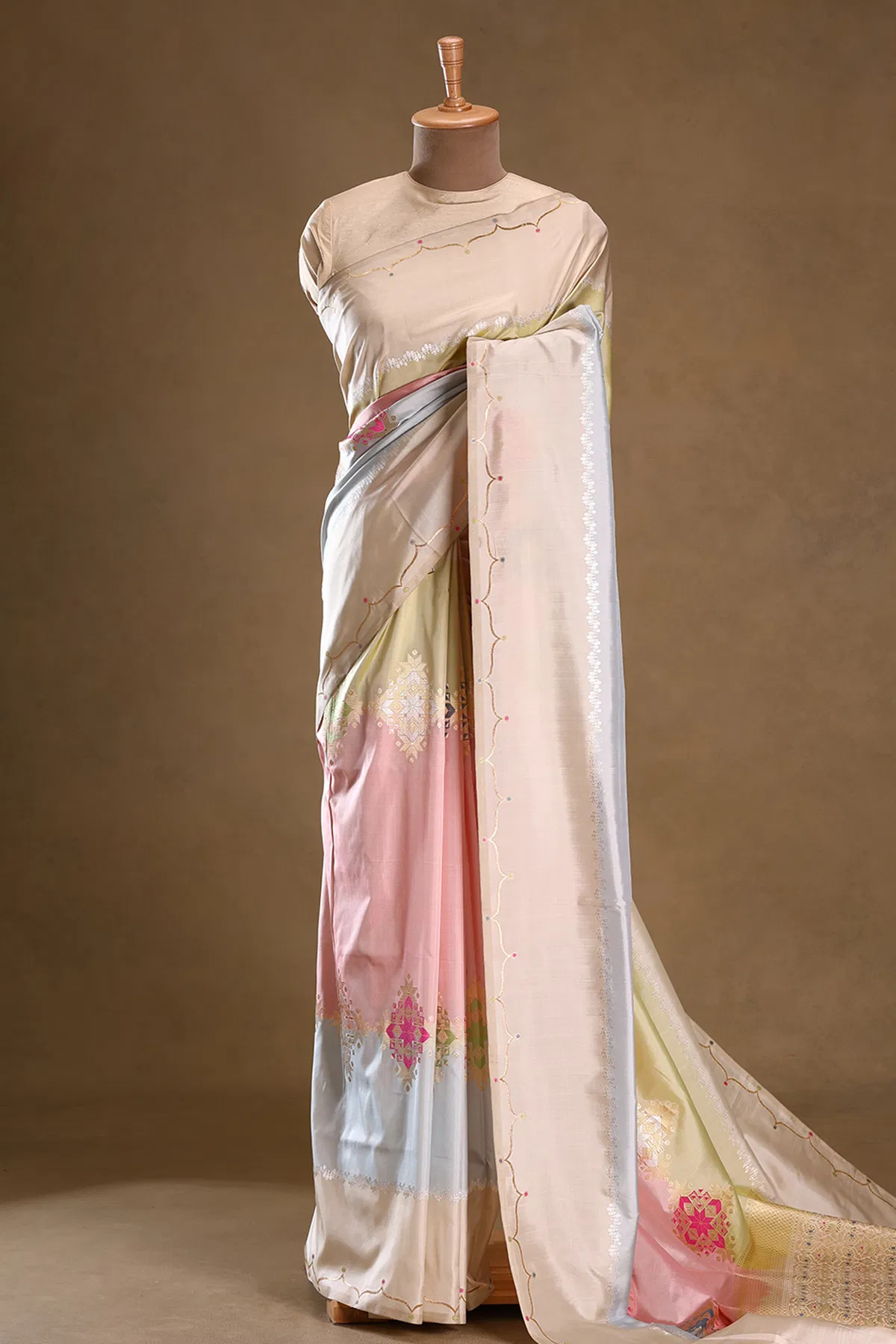 multicolor woven banarasi silk saree